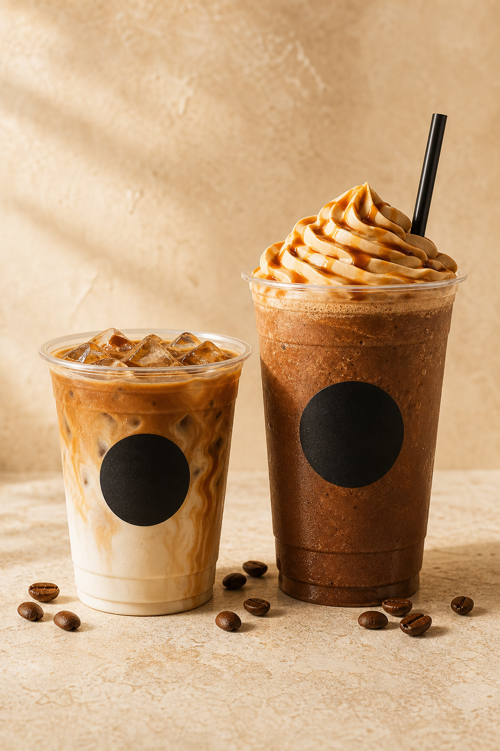 Un latte glacé et un café frappé Buna Café